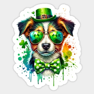 St Patricks Day Dog Ireland Colors Sticker